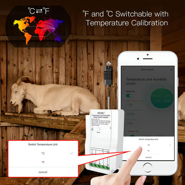 Tuya Dual-way Temperature and Humidity Switch Timer Smart Switch SJMUSICGROUP