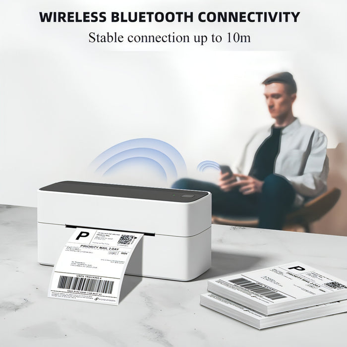 Phomemo PM241-BT Bluetooth Address Label Printer Thermal Shipping Package Label Maker SJMUSICGROUP