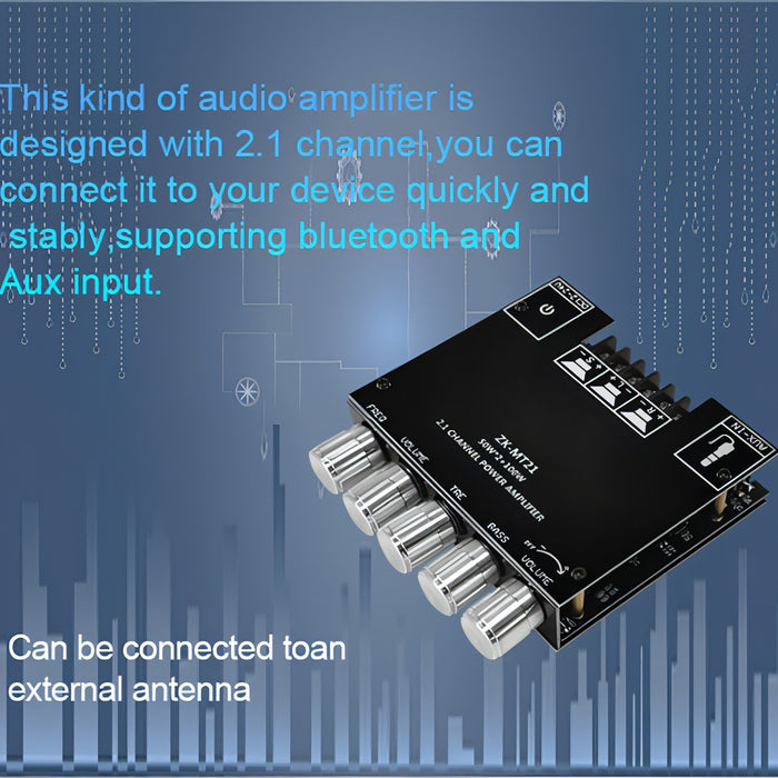 ZK-MT21 50W x 2+100W 2.1 Channel Bluetooth Digital Amplifier Module SJMUSICGROUP