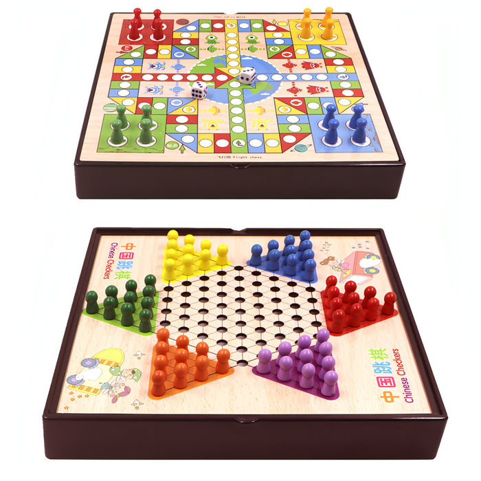 Wooden Multifunctional Parent-Child Interactive Children Educational Chessboard Toy Set SJMUSICGROUP