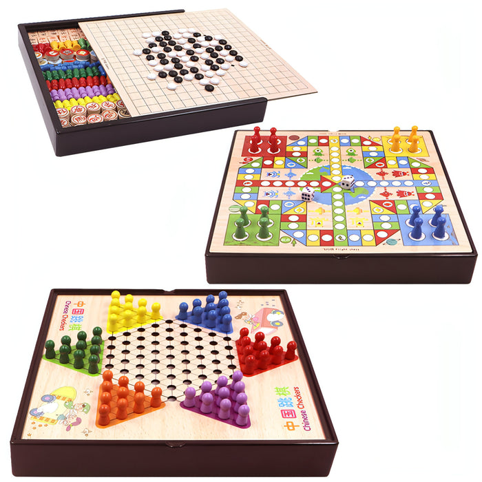 Wooden Multifunctional Parent-Child Interactive Children Educational Chessboard Toy Set SJMUSICGROUP