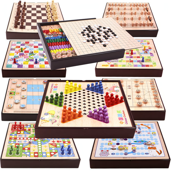 Wooden Multifunctional Parent-Child Interactive Children Educational Chessboard Toy Set SJMUSICGROUP