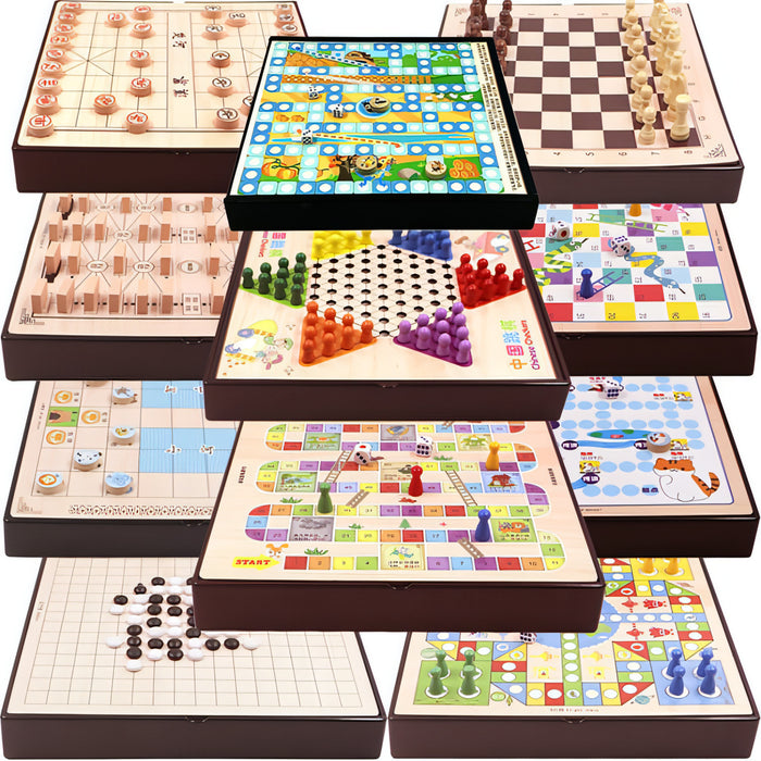 Wooden Multifunctional Parent-Child Interactive Children Educational Chessboard Toy Set SJMUSICGROUP