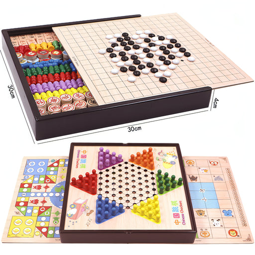 Wooden Multifunctional Parent-Child Interactive Children Educational Chessboard Toy Set SJMUSICGROUP