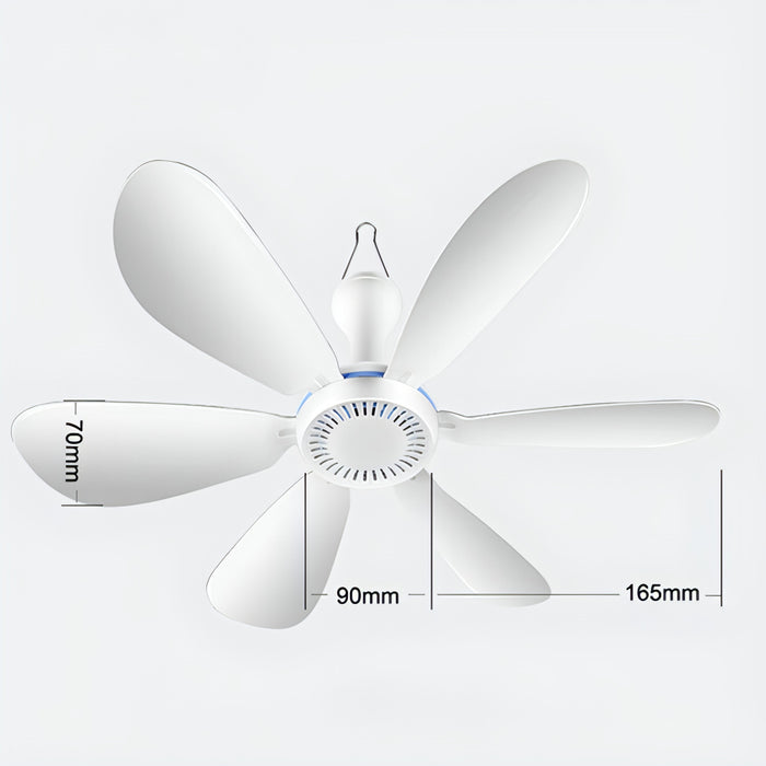 USB Home Dormitory Mute High Wind Power Mini Fan Six Blade Small Ceiling Fan SJMUSICGROUP