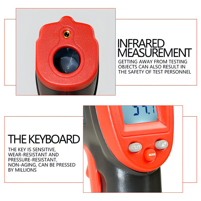 Wintact WT320 -50 Degree C~380 Degree C Handheld Portable Outdoor Non-contact Digital Infrared Thermometer SJMUSICGROUP