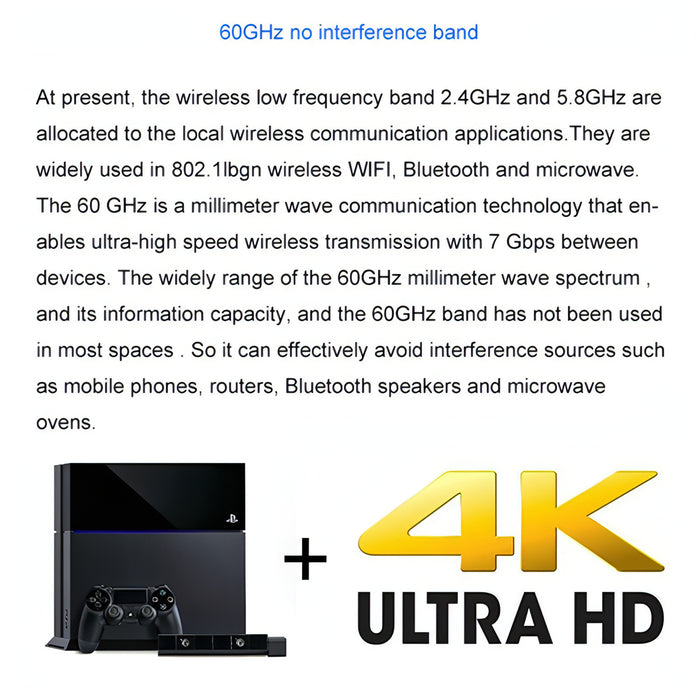 Measy W2H 60GHz 4K Ultra HD Wireless Transmission Kit, Transmission Distance: 30m, UK Plug SJMUSICGROUP