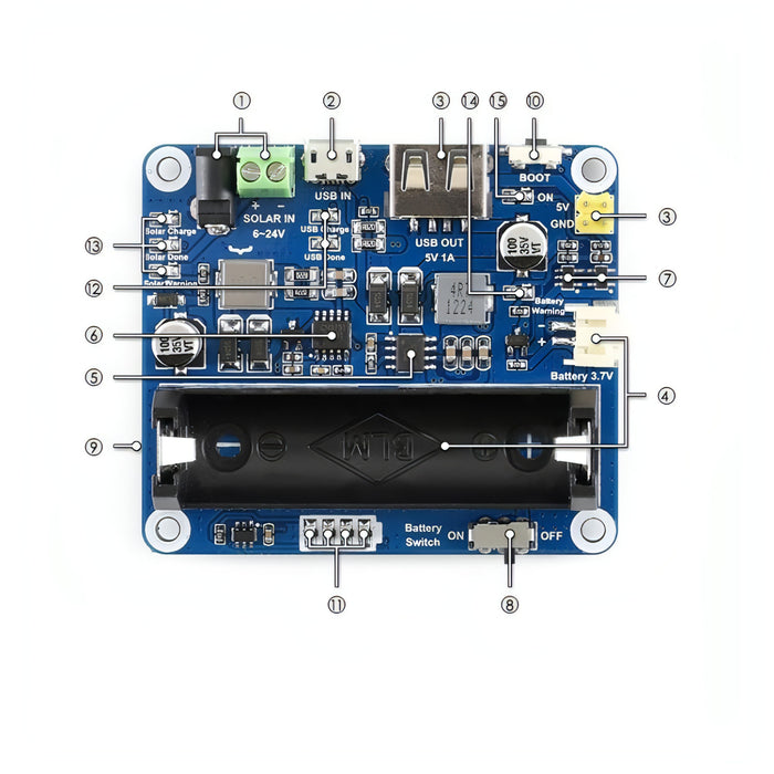 Waveshare Solar Power Management Module for 6V~24V Solar Panel SJMUSICGROUP