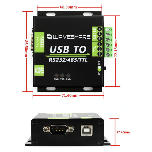 Waveshare USB TO RS232 / RS485 / TTL Industrial Isolated Converter SJMUSICGROUP